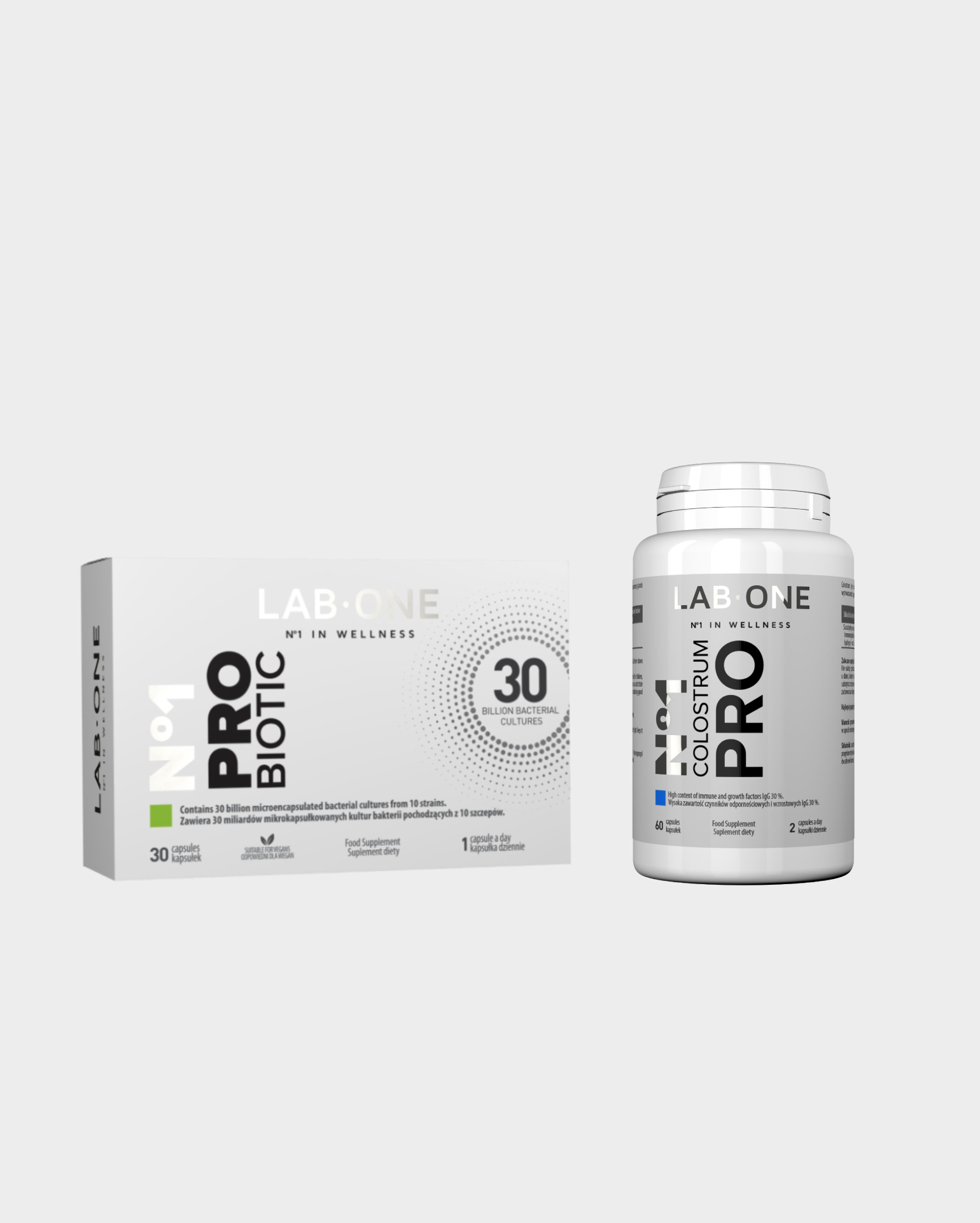N°1 Colotstrum PRO + N°1 ProBiotic – siara bydlęca i 10 szczepów bakteryjnych